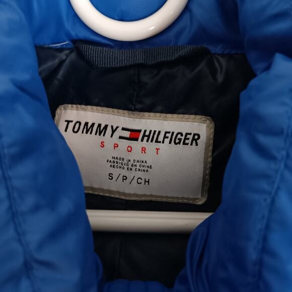Tommy Hilfiger Puffer Jacket/Coat Womens Small Aspen Blue Hooded Logo Ski Winter - Picture 7 of 16